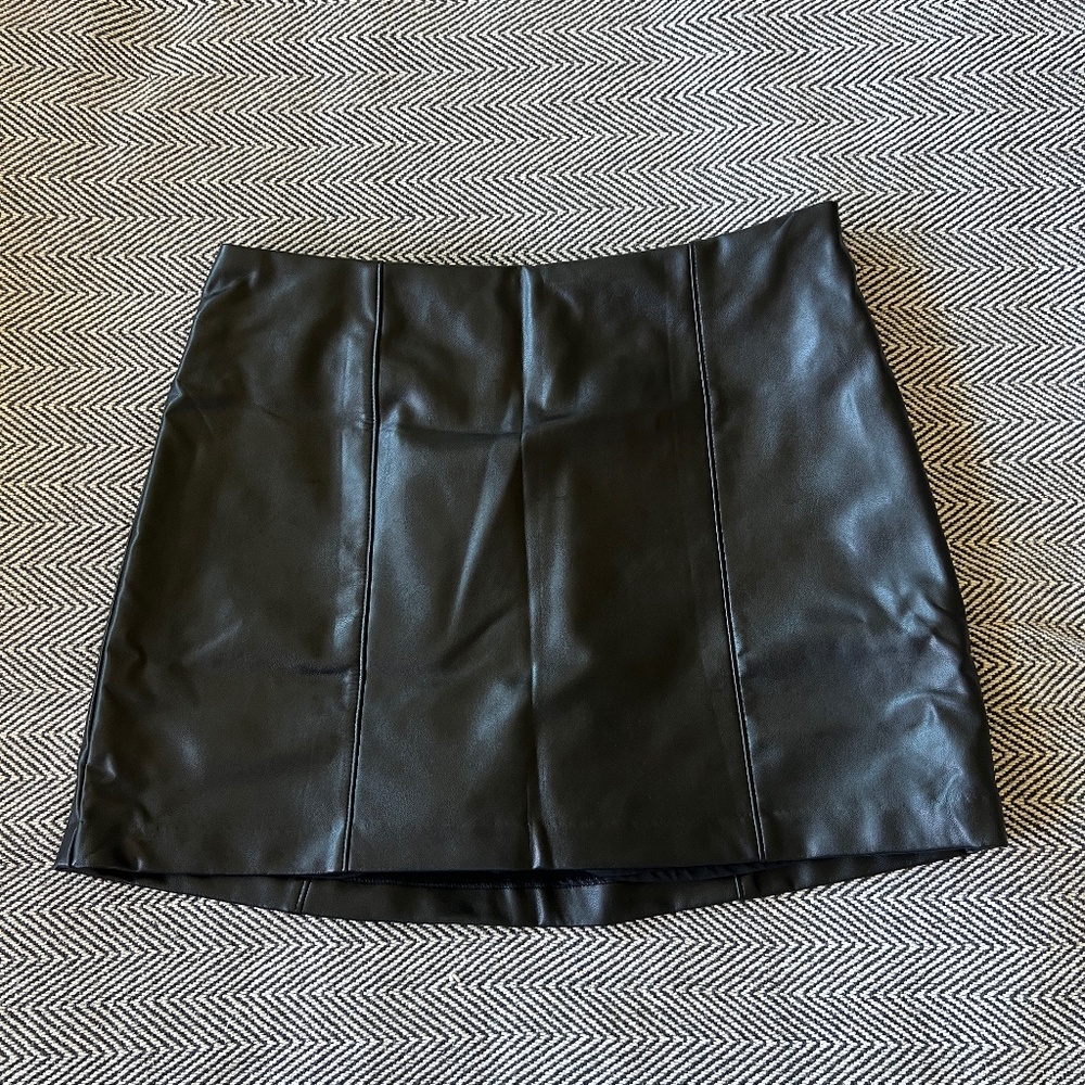 Abercrombie & Fitch Black Faux Leather Mini Skirt